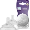 Philips Avent Lot de 2 tétines pour biberon à Réponse Naturelle 0% BPA, Débit 5 pour Bébé de 6 mois + (modèle SCY965/02)