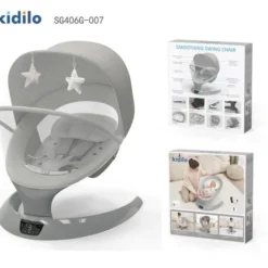 Balancelle Électrique Bébé Kidilo – Confort, Sécurité & Sérénité dès la Naissance gris