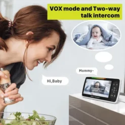 Babyphone Vidéo + Écran + vision nocturne + surveillance de la température + Rotation - SM650