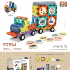 Jeu de Construction Magnétique 41 Pièces – Magic Magnetic Blocks 3404