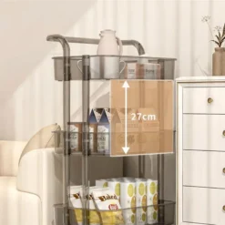 chariot de rangement en plexiglass