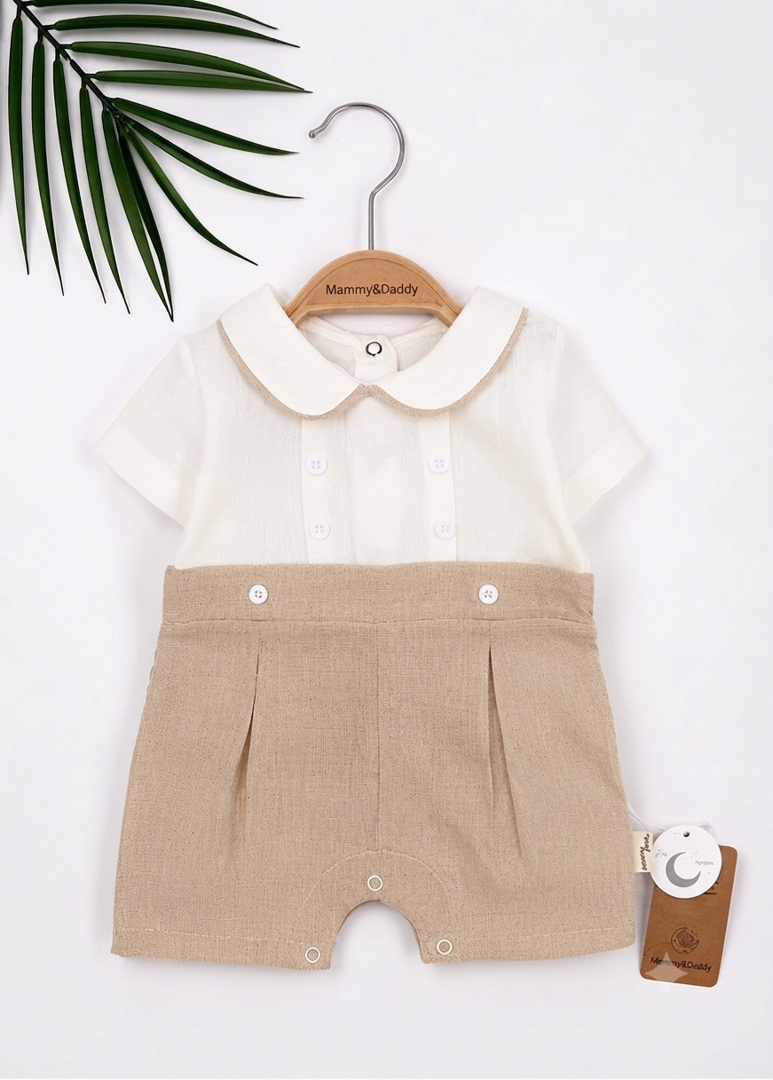 Barboteuse Bébé Garçon Élégante et Confortable – 100% Coton Premium