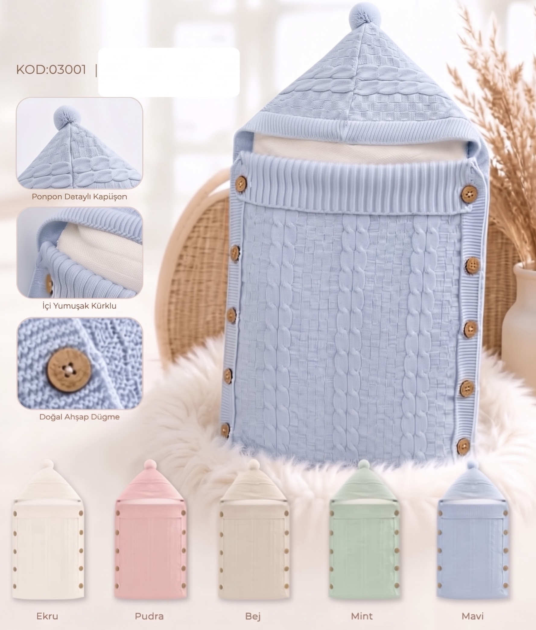 Nid d'Ange Moelleux en Tricot pour Bébé - Doublure DouceV