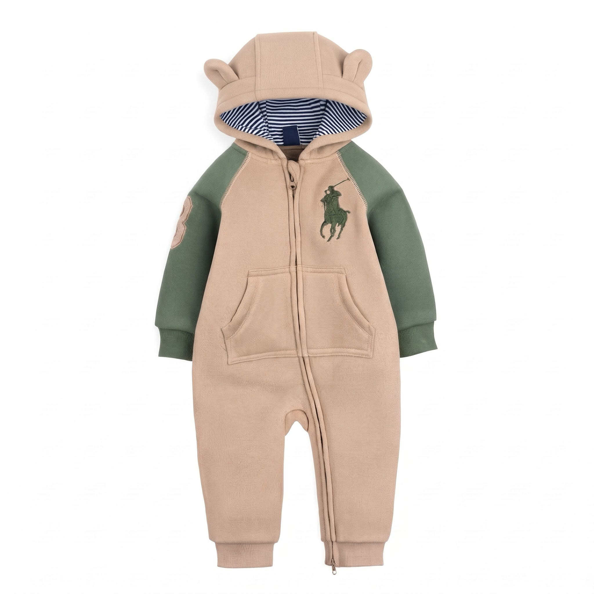 Combinaison Bébé en Coton Doux Ouverture Facile beige – Confort Maximum