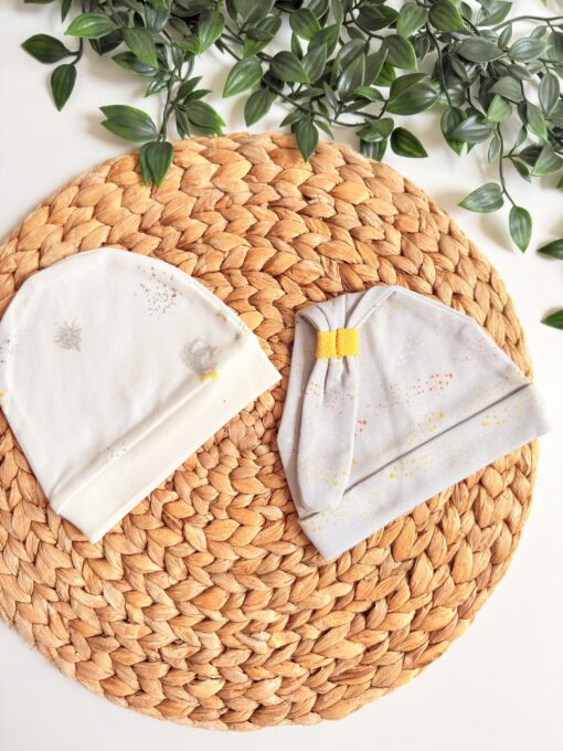 Lot de 2 Bonnets pour bébé à nœud hyper mignons