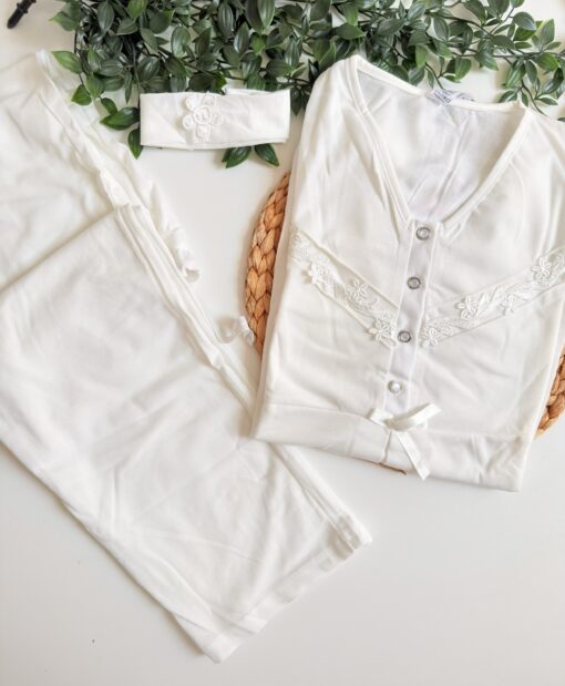 Ensemble Pyjama 3 Pièces Maman XXL : Grossesse & Allaitement en Coton