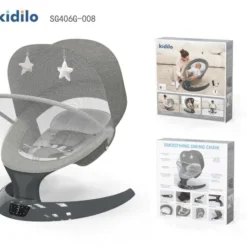 Balancelle Électrique Bébé Kidilo – Confort, Sécurité & Sérénité dès la Naissance fris foncé