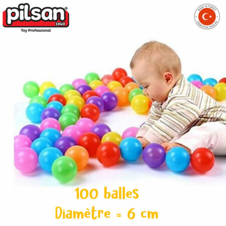 Sac 100 Balles de diamètre 6cm - Pilsan-0