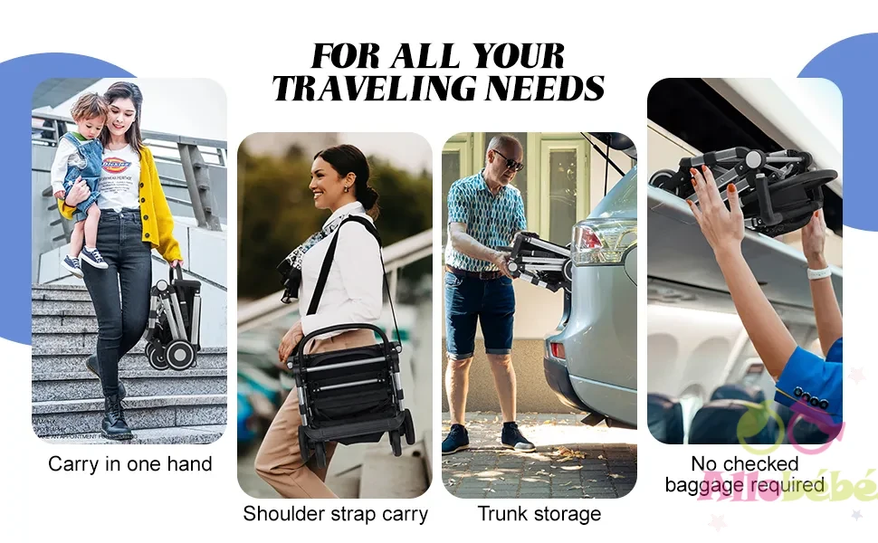 Poussette de voyage pour avion Poussette parapluie ultra compacte