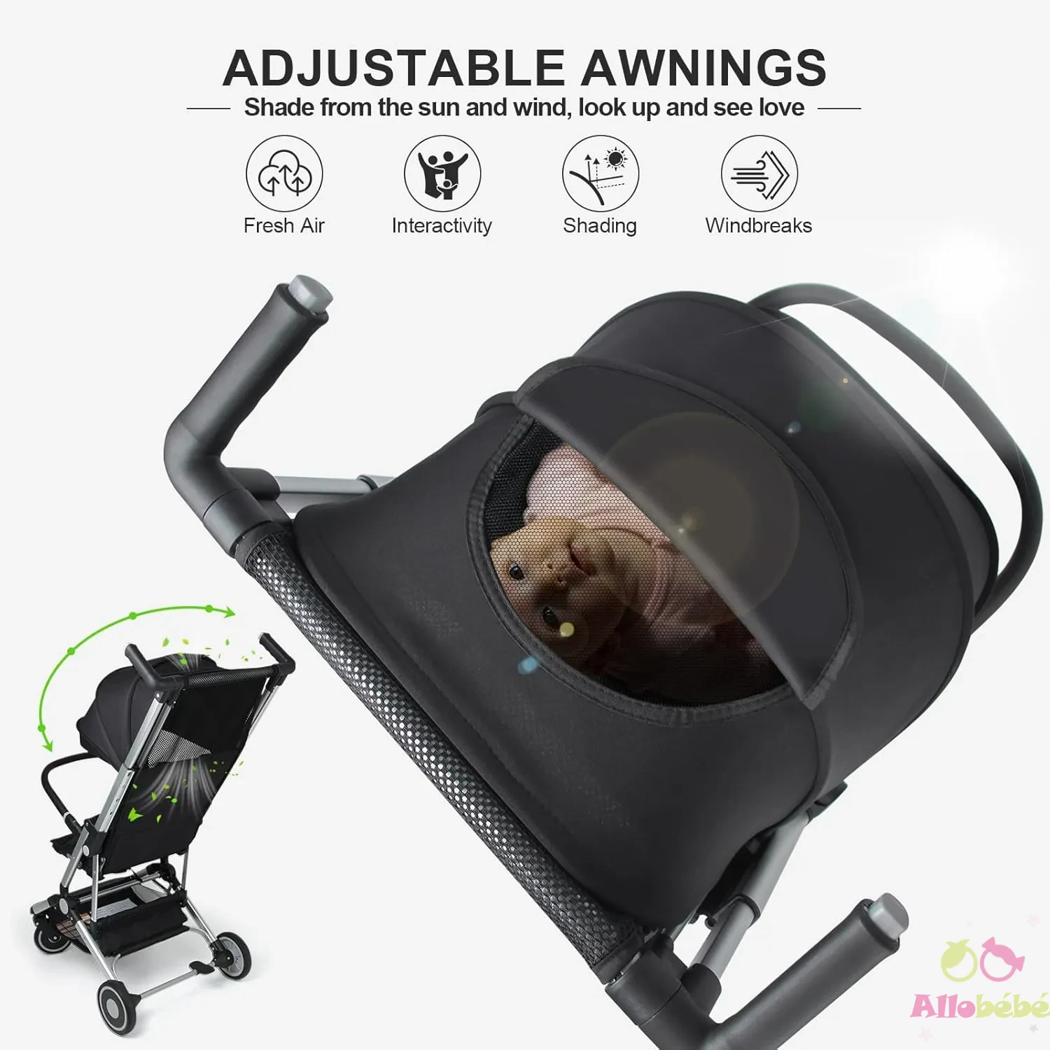 detail Poussette de voyage pour avion Poussette parapluie ultra compacte M9