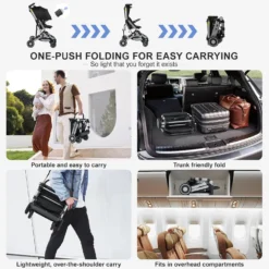 Poussette de voyage pour avion Poussette parapluie ultra compacte