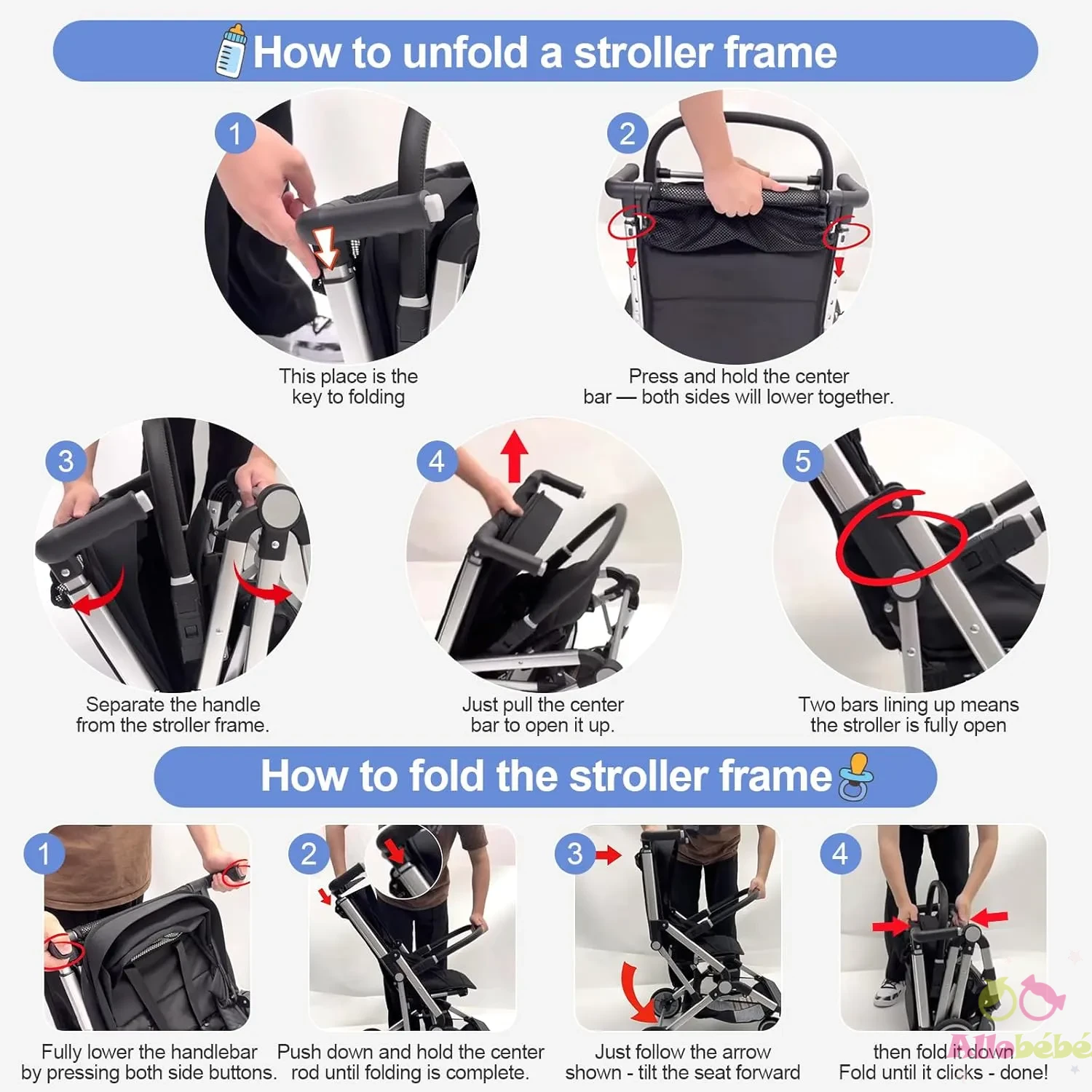 Poussette de voyage pour avion Poussette parapluie ultra compacte M9