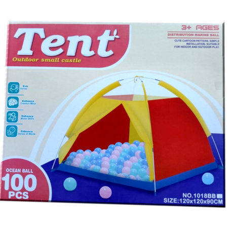 Tente canadienne de jeu pour bébé Multicolore + 100 balles-0