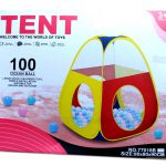 Tente de jeu pour bébé Multicolore + 100 balles-0