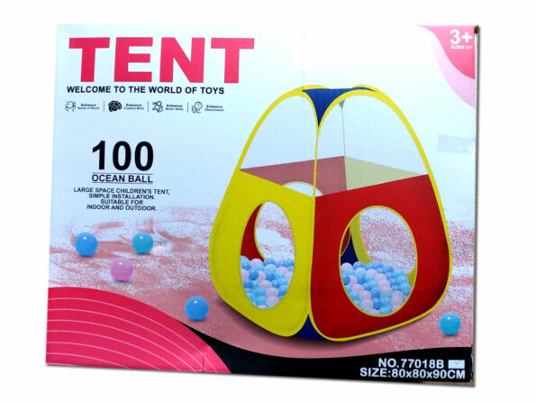 Tente de jeu pour bébé Multicolore + 100 balles-26919