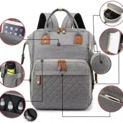 Sac à Dos à Langer Multifonction + attache poussette