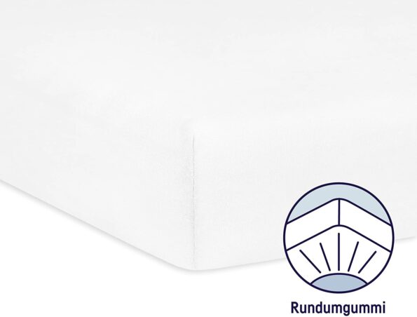 Drap-housse pour lit enfant – 60 x 120 cm/70 x 140 cm – Blanc- Julius Zöllner -0