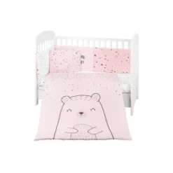 Parure de lit 6pcs rose 60/120 Bear with me - Kikkaboo