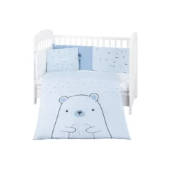 Parure de lit 6pcs bleu 60/120 Bear with me - Kikkaboo