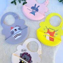 Bavoir Bébé en Silicone - Repas Propres et Motifs Ludiques