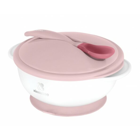 Bowl with heat sensing spoon Pink - Kikkabboo