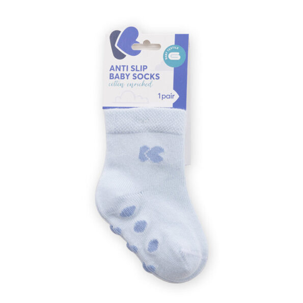 Chaussettes bébé anti-slip 6-12m Bleu ciel - Kikkabboo