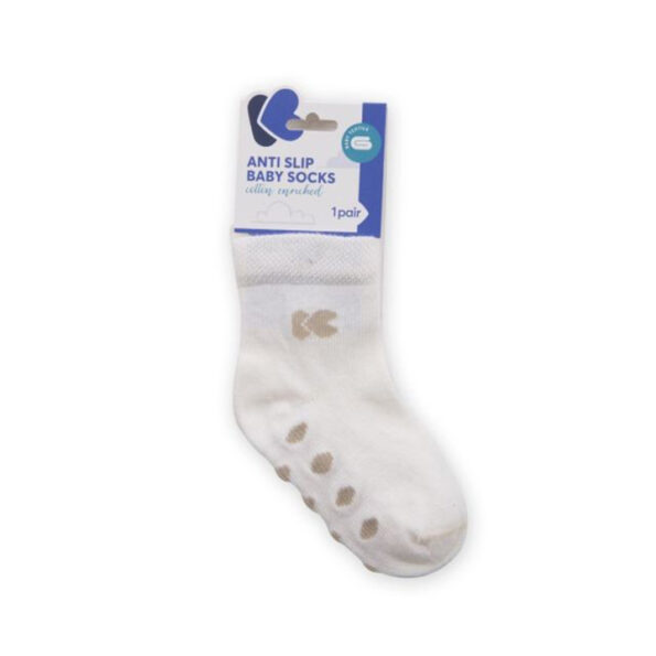Chaussettes bébé anti-slip 6-12m Blanc - Kikkabboo