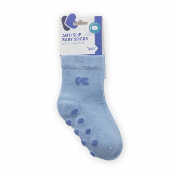 Chaussettes bébé anti-slip 6-12m Bleu - Kikkabboo
