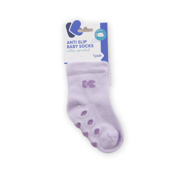 Chaussettes bébé anti-slip 6-12m Purple - Kikkabboo