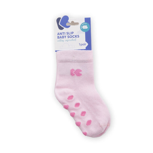 Chaussettes bébé anti-slip 6-12m Rose - Kikkabboo