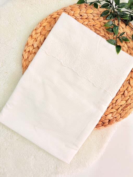 Drap Plat Bébé avec Broderie Espagnole - Hyper doux