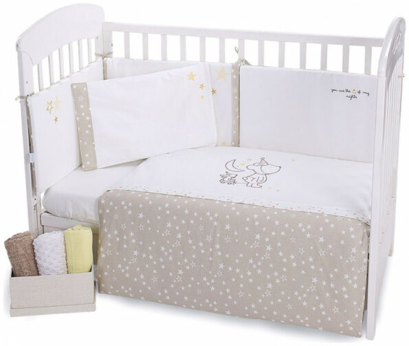 Parure de lit 6pcs 60/120 broderie Little Dreamer Stars - Kikkaboo-27207