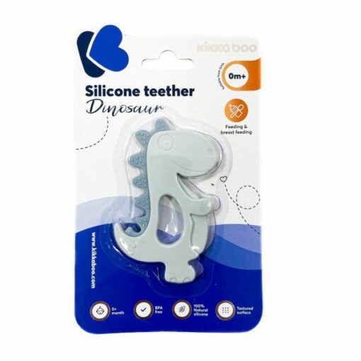 Anneau de dentition en silicone Dinosaure Bleu - Kikkabboo