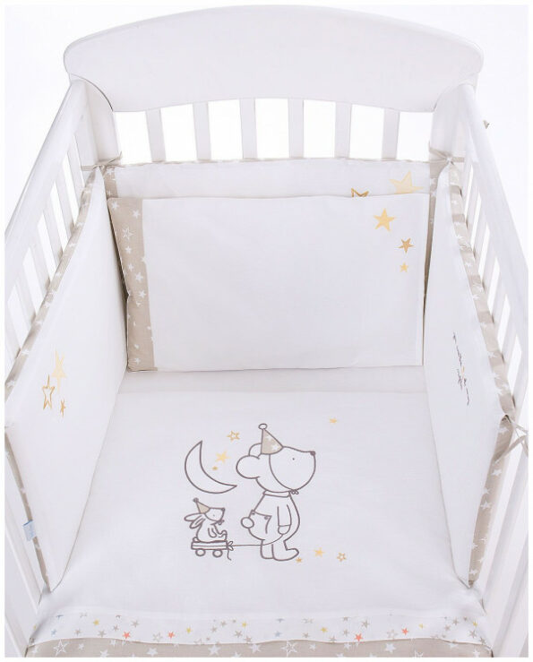 Parure de lit 2pcs 60/120 broderie Little Dreamer Stars - Kikkaboo-27226