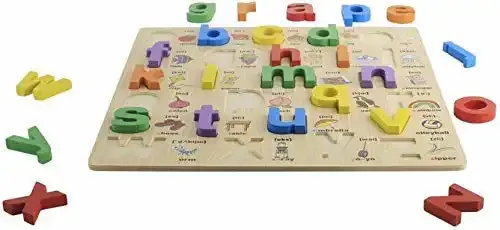 Puzzle Éducatif Alphabet en Bois 26 Pièces – Lettres en Relief | Éveil & Montessori – Image 3