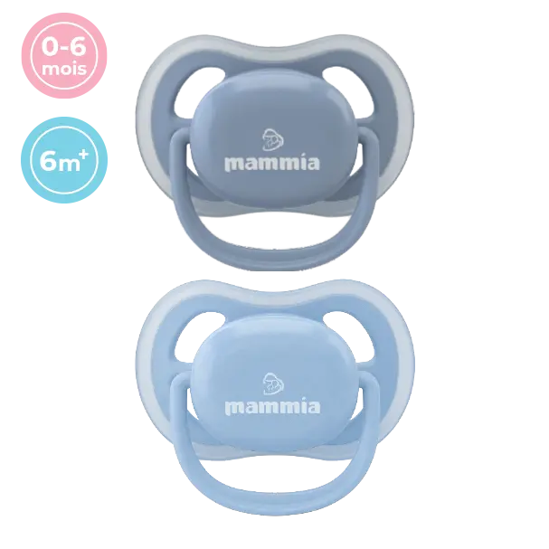 Pack 2 Sucettes Natural Feeling 0-6 mois Bleu - Mammia