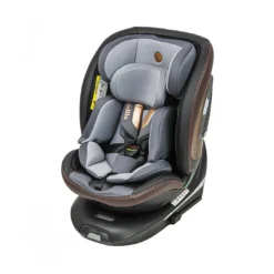 Version gris-noir du siège auto Kidilo Premium S360 avec coussins nouveau-né