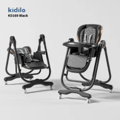 Chaise haute Kidilo KD169 avec balançoire 2en1 et realx