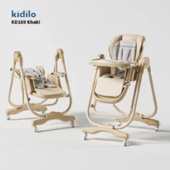 Chaise haute Kidilo KD169 avec balançoire 2en1 et realx