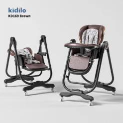 Chaise haute Kidilo KD169 avec balançoire 2en1 et realx