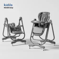 Chaise haute Kidilo KD169 avec balançoire 2en1 et realx