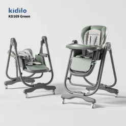 Chaise haute Kidilo KD169 avec balançoire 2en1 et realx