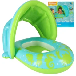 bouee bebe Bestway verte avec pare-soleil