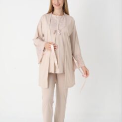 Pyjama Grossesse Allaitement 3 Pièces - Dentelle Hyper Douce