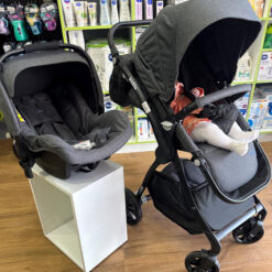 Poussette Réversible + Maxi Cosi + Sac à langer Deluxe en Gris foncé- Kidilo