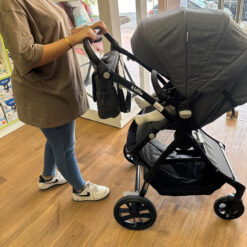 Poussette Réversible + Maxi Cosi + Sac à langer Deluxe en Gris foncé- Kidilo