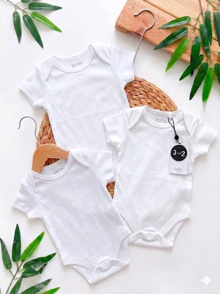 lot de 3 bodies blancs en
