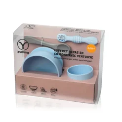YUMMY Coffret Repas Silicone 4M+ bleu disponible sur magasin bébé ain chok