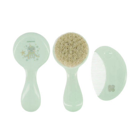 Peigne et brosse avec poils naturels Mint