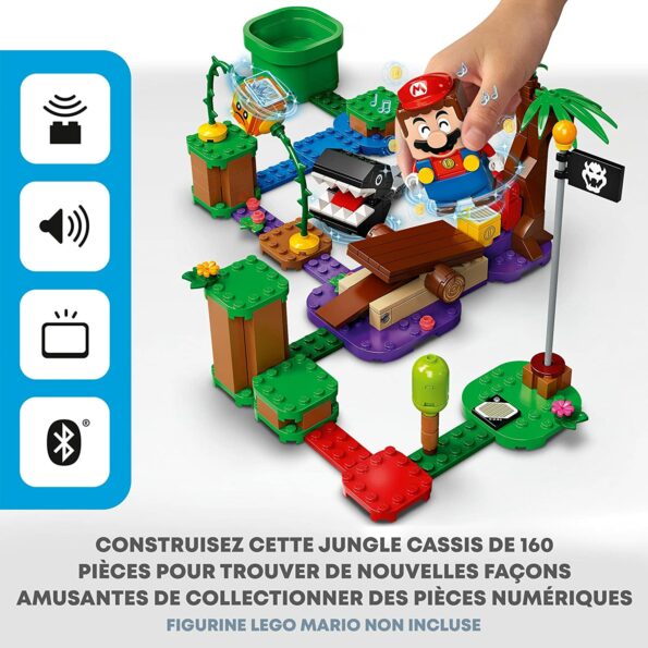 LEGO 71381 Super Mario Ensemble d’Extension La Rencontre de Chomp dans la Jungle Set d’extension avec Figurine de Brambal–